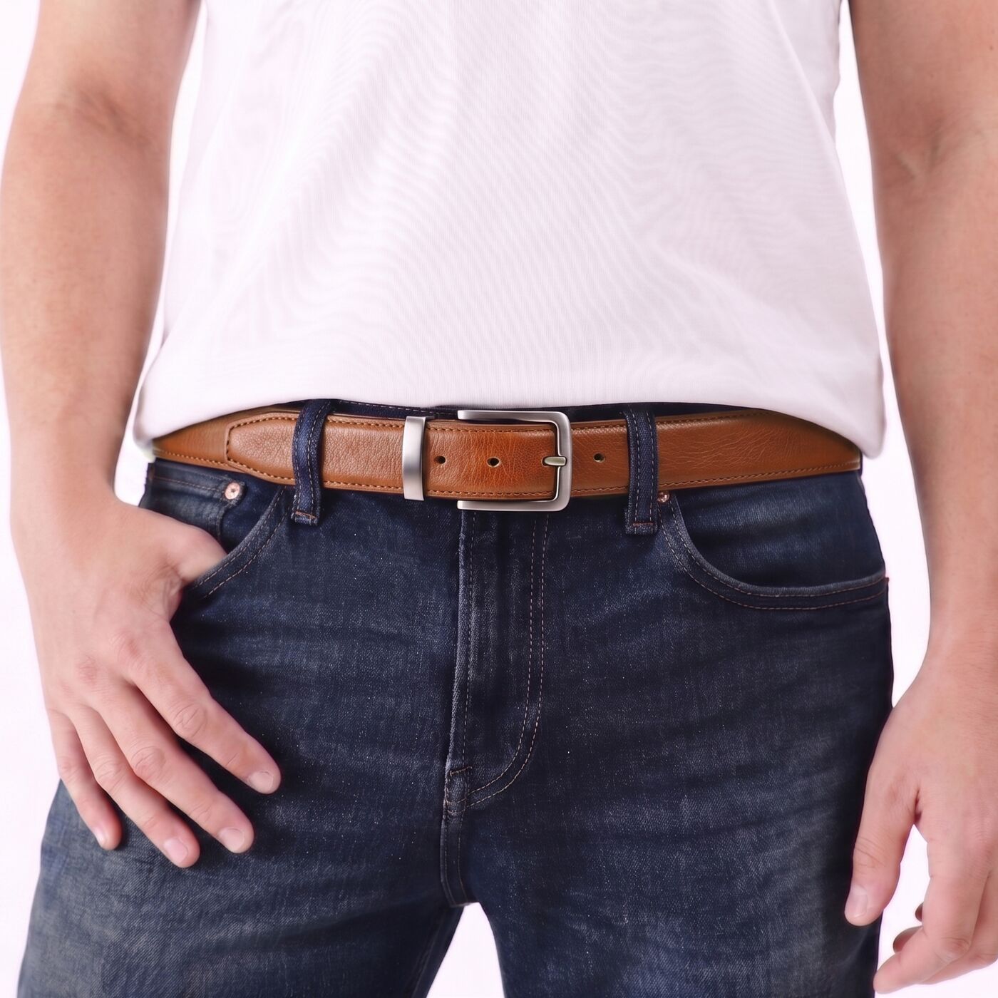 Men's Italian Reversible Leather Belt - Image 7